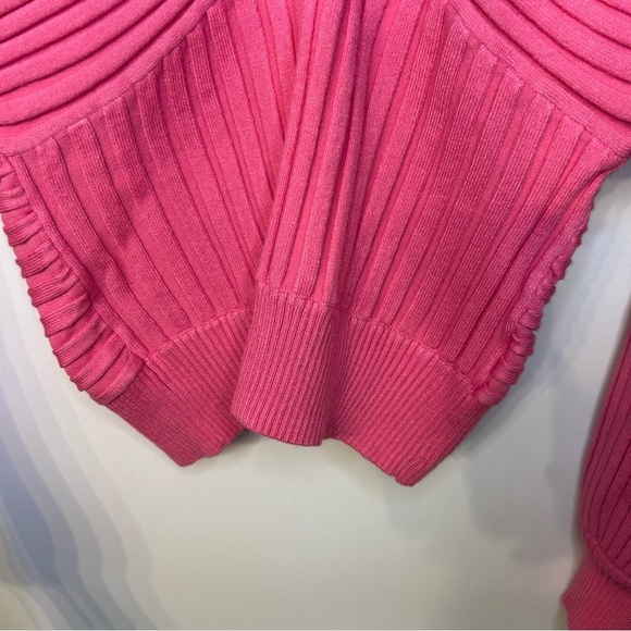 *NWT* Fate So Loved Sweater in Bright Pink, Size Small, Ribbed Knit, Mock Neck - Picture 5 of 10